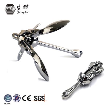 Stainless Steel Galvanized 5kg Grapnel Folding Anchor Boat Accessories