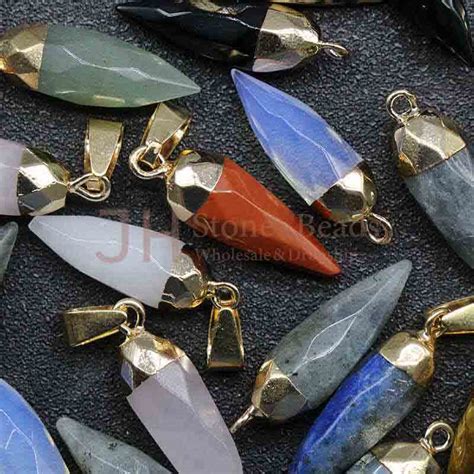 Bullet Shape Natural Stone Golden Plating Necklace Jh B B Wholesale