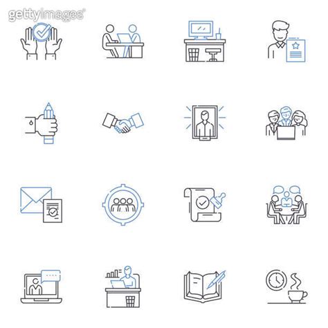 Warehouse Supervisor Line Icons Collection Management Inventory