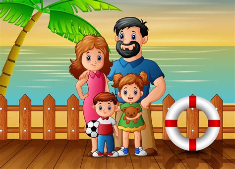 A family vacation on the beach illustration 5952094 Vector Art at Vecteezy