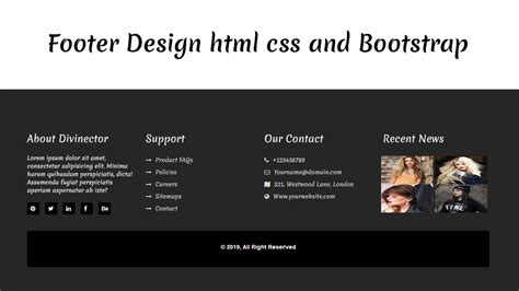 Responsive Footer Section Design With Html Css And Bootstrap YouTube