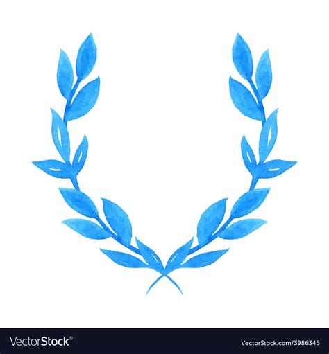 Watercolor Laurel Wreath Royalty Free Vector Image