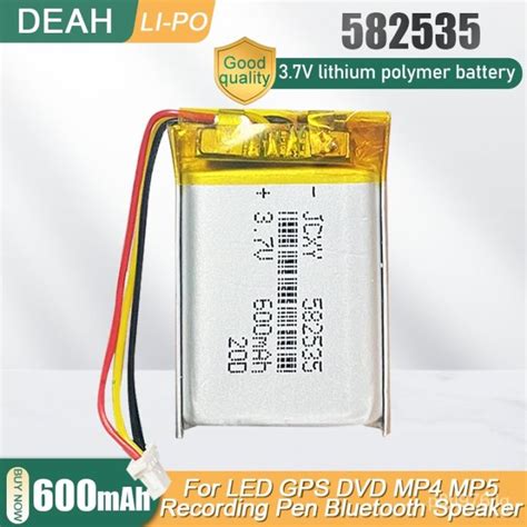 582535 602535 3 7V 600mAh Rechargeable Lithium Polymer Battery Li Ion