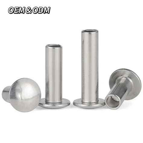 Stainless Steel Gb Semi Tubular Rivets Flat Round Head Hollow