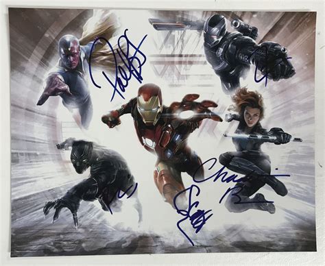 AACS Autographs: The Avengers Cast Autographed Glossy 8x10 Photo