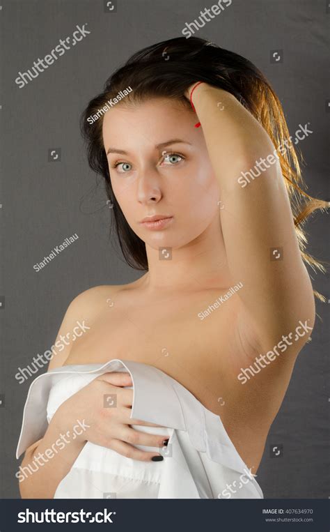 Beautiful Woman Portrait Nude Shoulders Female Stock Photo 407634970