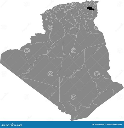 Location Map Of Oum El Bouaghi Province Stock Vector Illustration Of