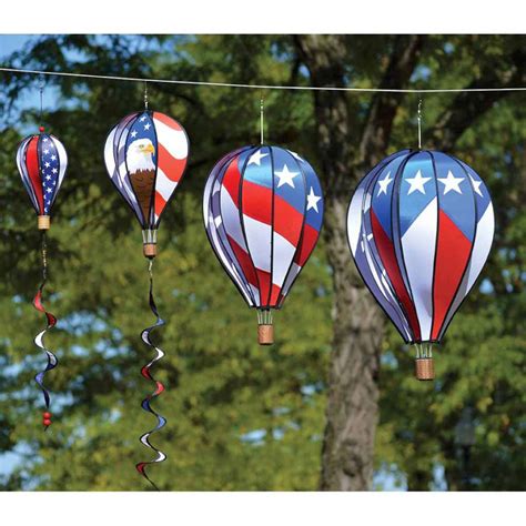 Patriotic Large Hot Air Balloon Spinner I Americas Flags