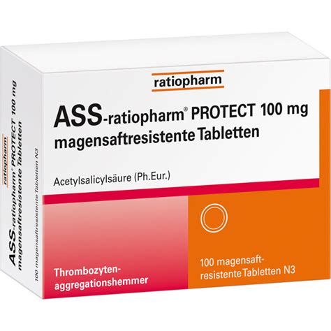 ASS Ratiopharm Protect 100 Mg Magensaftresistent Tabletten 100 St Bei