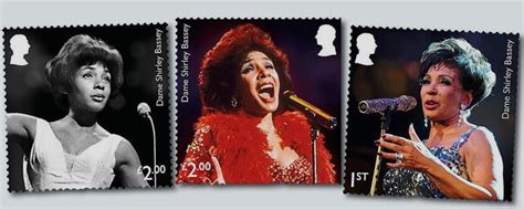 Dame Shirley Bassey Being Honoured On A Set Of 12 New Stamps Available From 21 September 2023