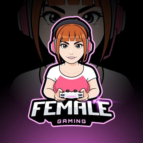 Premium Vector Female Gamer Character Mascot Logo Gamer Girl Esport