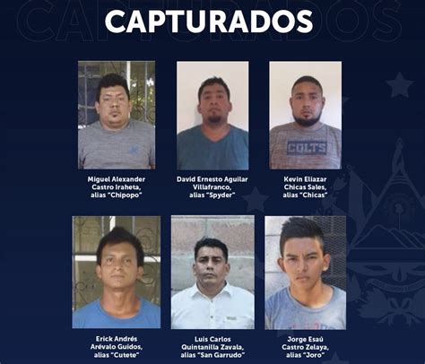 Capturan A Seis Pandilleros De La Ms13 Vinculados A Diferentes Delitos