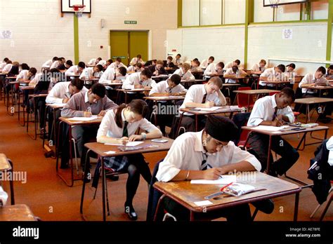 Secondary School Children Taking O Level Examinations Stock Photo Alamy