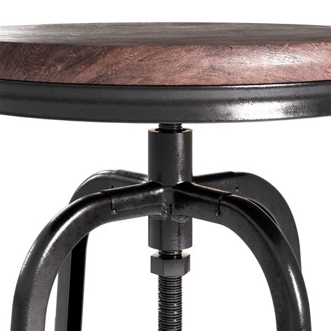 Leary Reclaimed Wood Swivel Counter Stool D Model For Corona