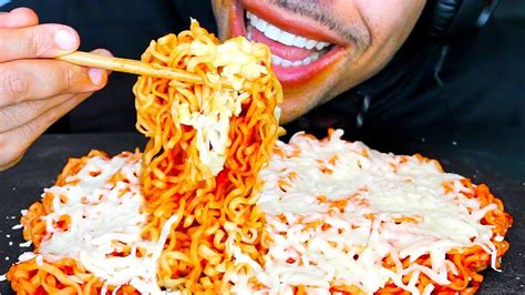 Asmr Extremely Cheesy Spicy Fire Noodles Eating Sounds Mukbang Jerry