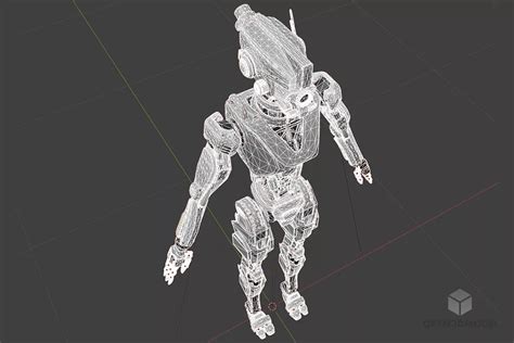 Futuristic Humanoid Robot Character Free 3d Model 3ds Blend Dae