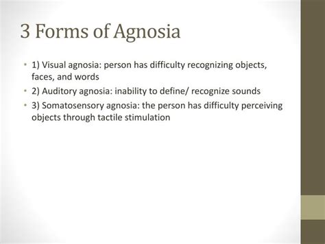 PPT - Agnosia PowerPoint Presentation - ID:2678587