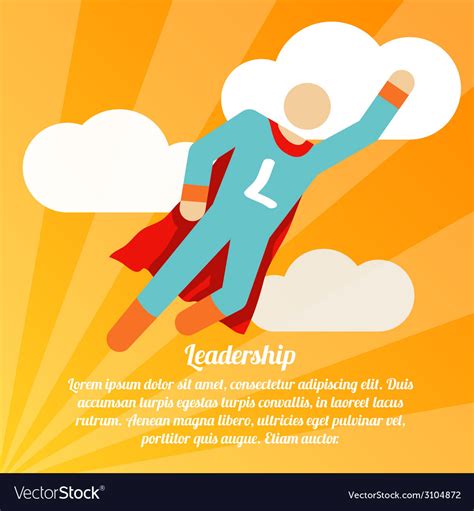 Leadership superhero poster Royalty Free Vector Image