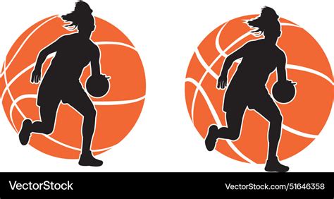 Girl Basketball Players Clipart Royalty Free Vector Image