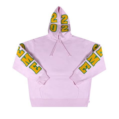 Supreme Team Chenille Hooded Sweatshirt Light Pink Goat