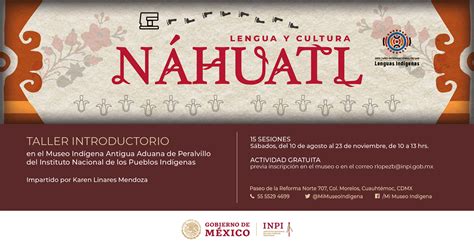 Taller Introductorio De Lengua Y Cultura N Huatl Inpi Instituto