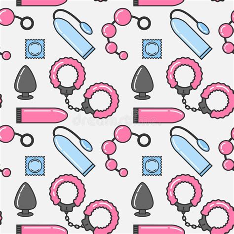 Vector Seamless Pattern Of Sex Toys Stock Illustration Illustration