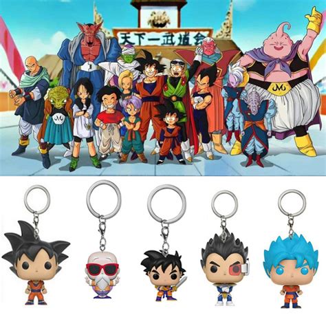 Funko Pop Llavero Dragon Ball Super Z Goku Vegeta Gotenks Muñeca Colgante Pvc Figuras De Acción