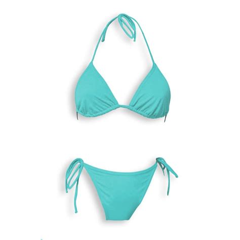 Triangel Bikini Türkis Slip mit BH Brasilien Style Bademode 36 bis 46