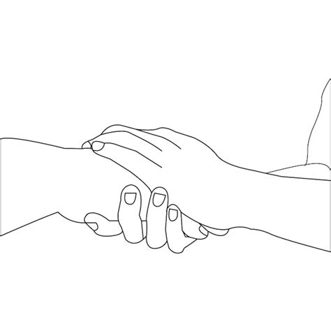 Premium Vector | One line drawing hand holding and outline vector on ...