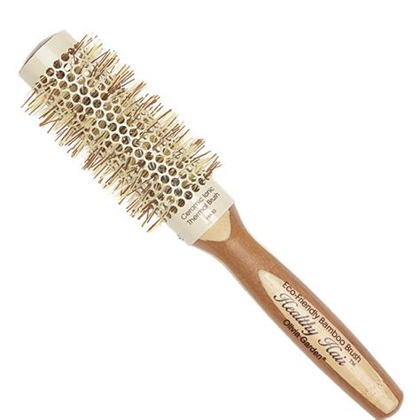 2 Ceramic Ionic Thermal Round Hair Brush Eco Friendly Bamboo By Olivia