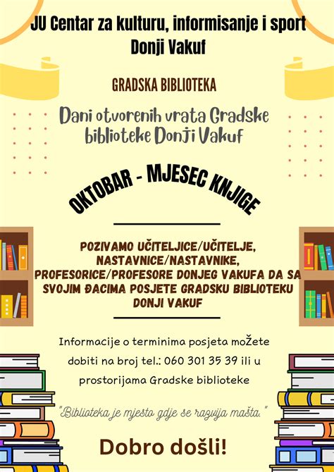 Povodom Mjeseca Knjige Dani Otvorenih Vrata U Gradskoj Biblioteci Donji