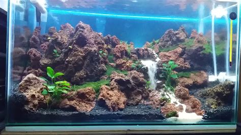 Aquascape Tema Air Terjun Youtube