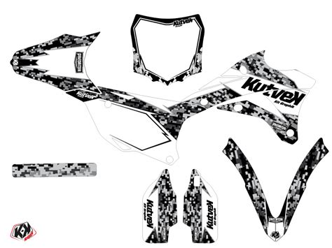 kit déco motocross kawasaki predator blanc série Kutvek