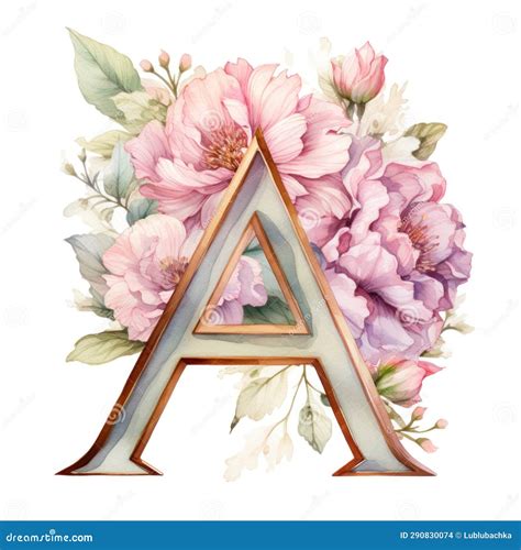 Letras Doradas Con Flores Fondo Blanco Stock De Ilustración