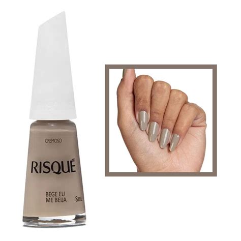 Esmalte Risque Bege Eu Me Beija Nude Cremoso 8ml Gabeauty Cosméticos