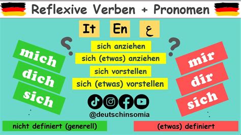 Deutsch lernen Reflexive Verben Pronomen einfach erklärt A2 B1