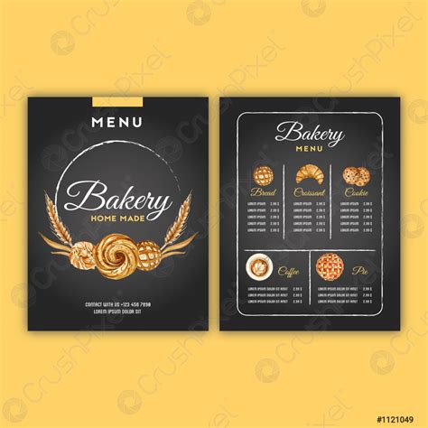 Costum Home Bakery Menu Template Pdf Example Minasinternational