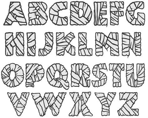 Mummy Font Embroidery Font Annthegran