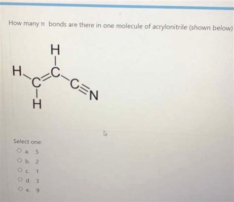 Solved 1 How Many Pi Bonds Are There In One Molecul