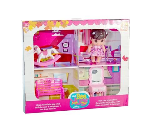 Boneca Bee Hugs Maleta Morena Casinha Acess Rios Bee Toys A Sua