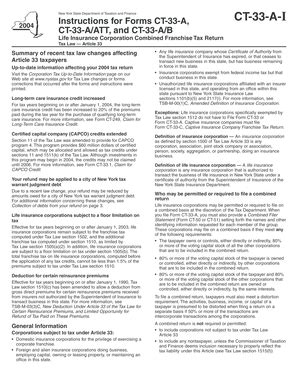 Fillable Online Form CT 33 AI 2004 Instructions For Forms CT 33 A