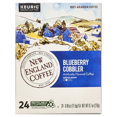 New England Coffee Blueberry Cobbler Medium Roast K Cup Coffee Pods