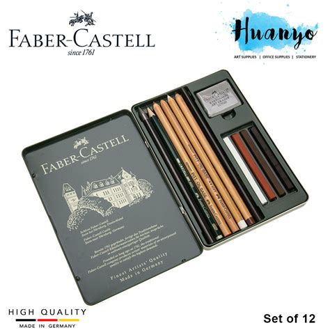 تسوق Huanyo Faber Castell Pitt Monochrome Set Set of 12 سوق رمان