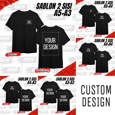 Jual 2 SISI SABLON KAOS CUSTOM DEPAN BELAKANG SABLON SATUAN