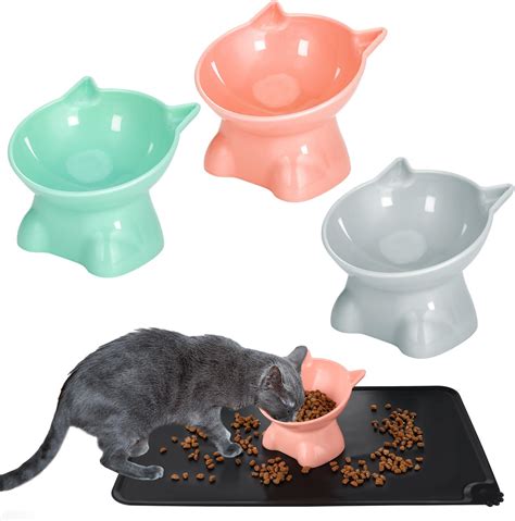 Fankutoys Lot De Gamelles Sur Lev Es Pour Chat Avec Support Inclin