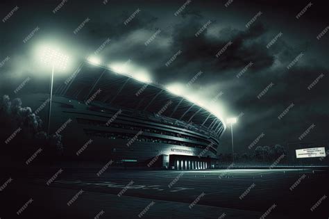 Premium Photo | Football stadium and lighting at night