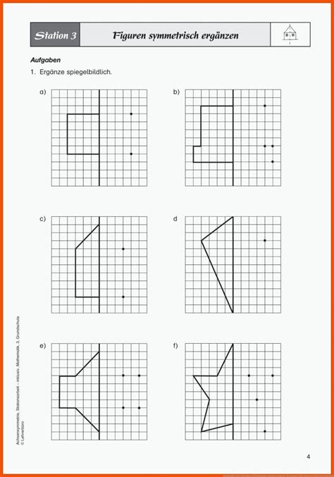 Symmetrische Figuren Zeichnen Arbeitsbl Tter Mathe Arbeitsbl Tter