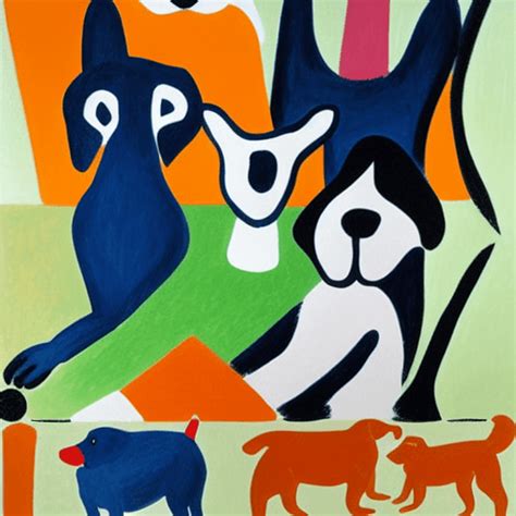 Dogs In The Style Of Henri Matisse · Creative Fabrica