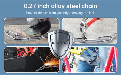 Zeleny Bike Chain Lock Bike Locks Heavy Duty Anti Theft