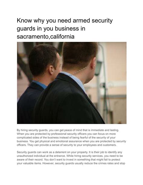 Ppt Know Why You Need Armed Security Guards In You Business In